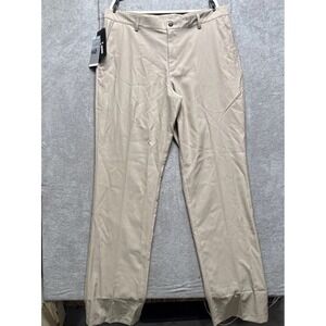 Adidas Climalite Stretch‎ Pants Mens 38 Beige Khaki Ecru Moisture Wick Athletic